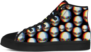 Alien Shoes for Men Women Funny High Top Canvas Sneakers Lace Up Casual Walking Shoes Gifts for Dad Mom