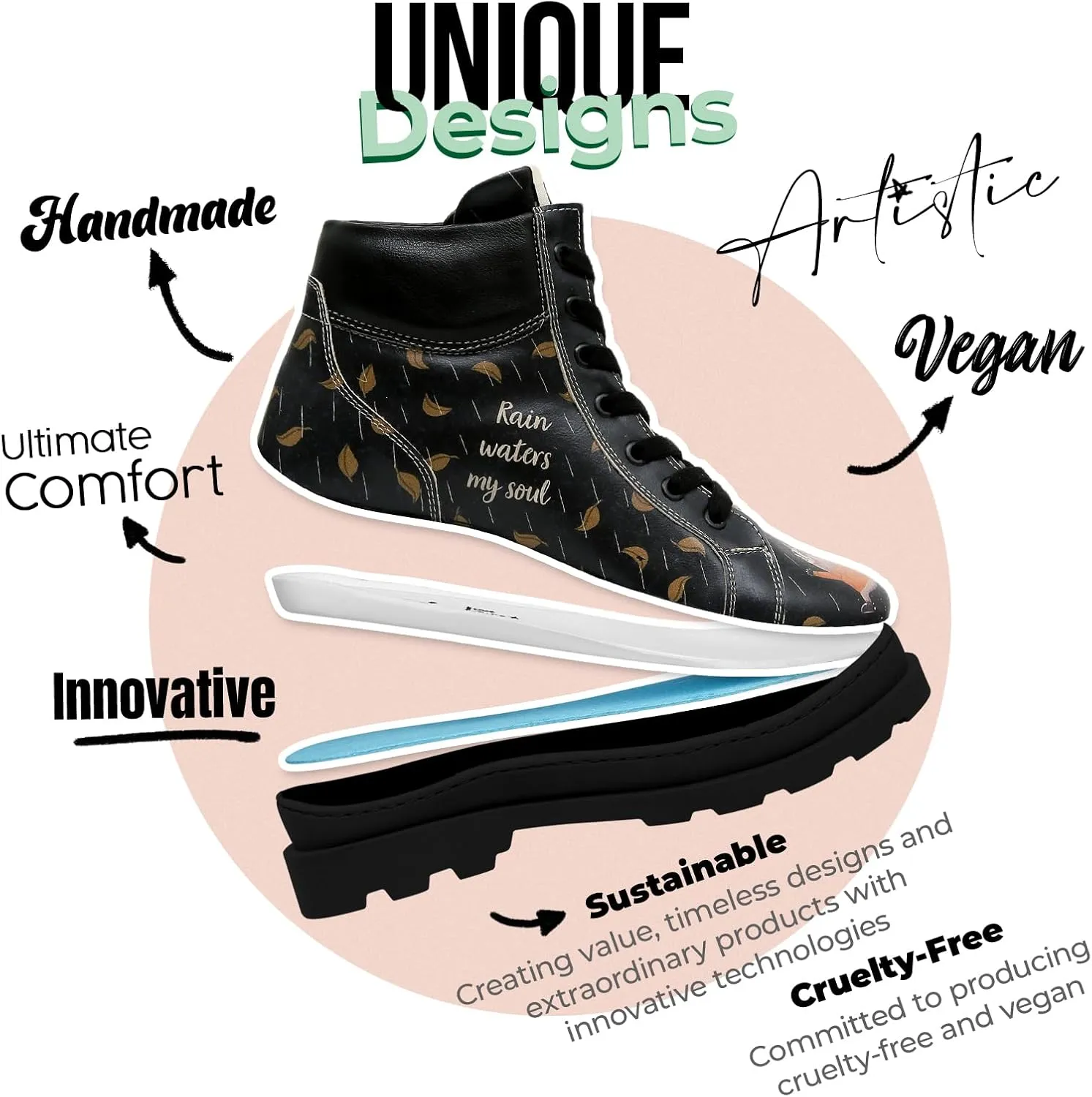 Ankle Boots for Women - Vegan Leather and Handmade Women Booties and Ankle Boots,