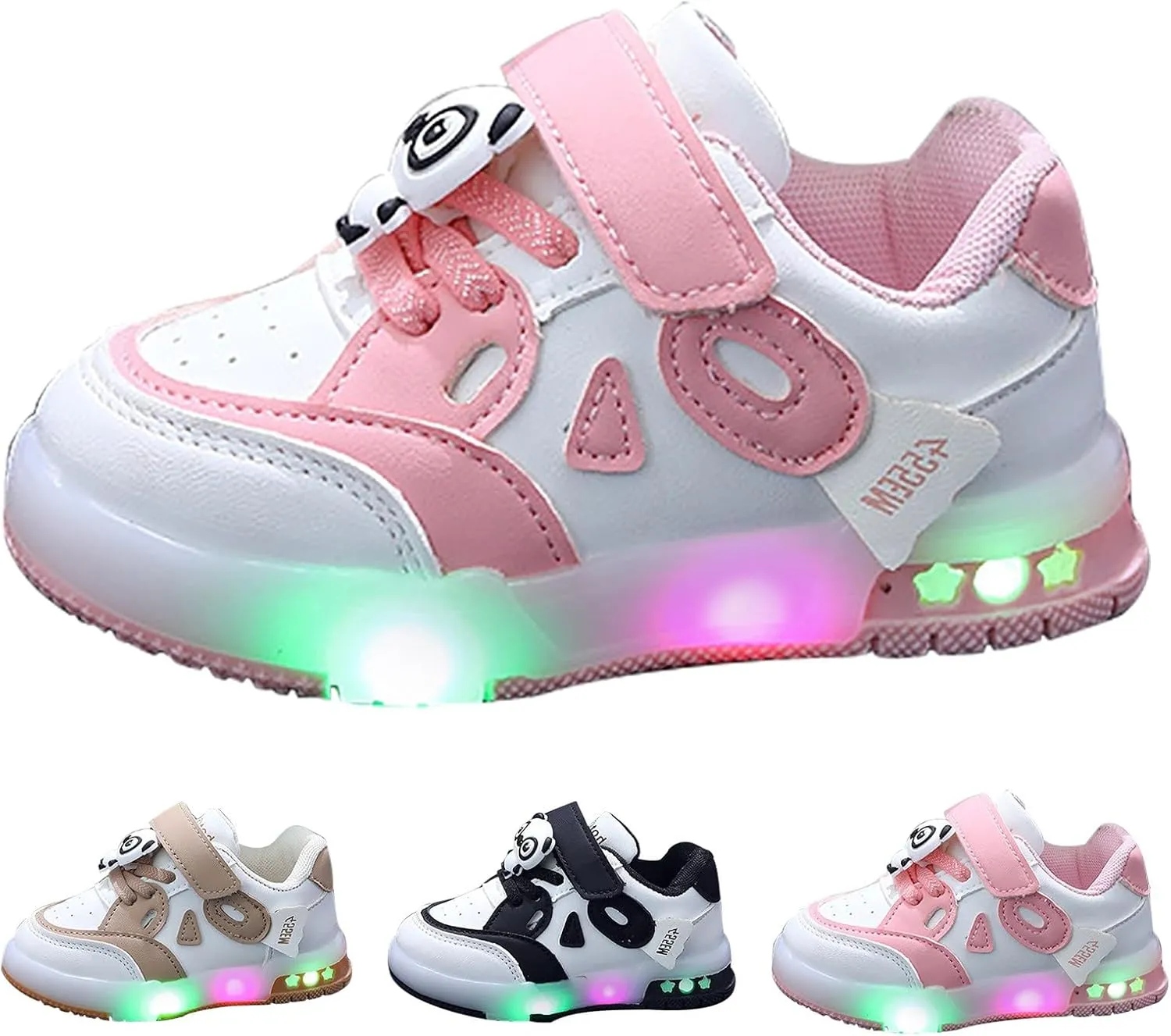 Baby Boys Girls Glitter Sneakers Flat Non Slip First Walking Sport Shoes Toddler Lightweight Sequins No Lace Sneakers