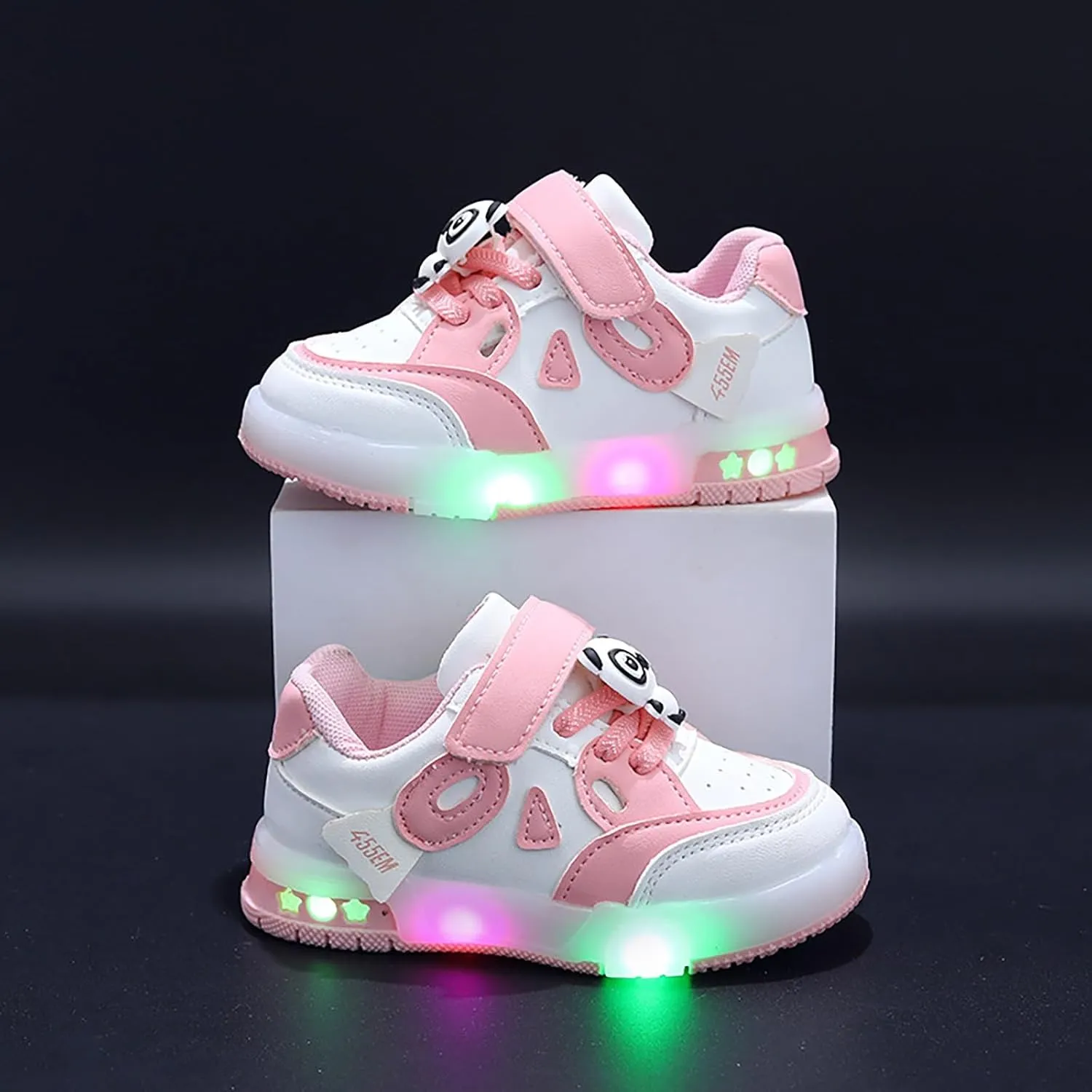 Baby Boys Girls Glitter Sneakers Flat Non Slip First Walking Sport Shoes Toddler Lightweight Sequins No Lace Sneakers