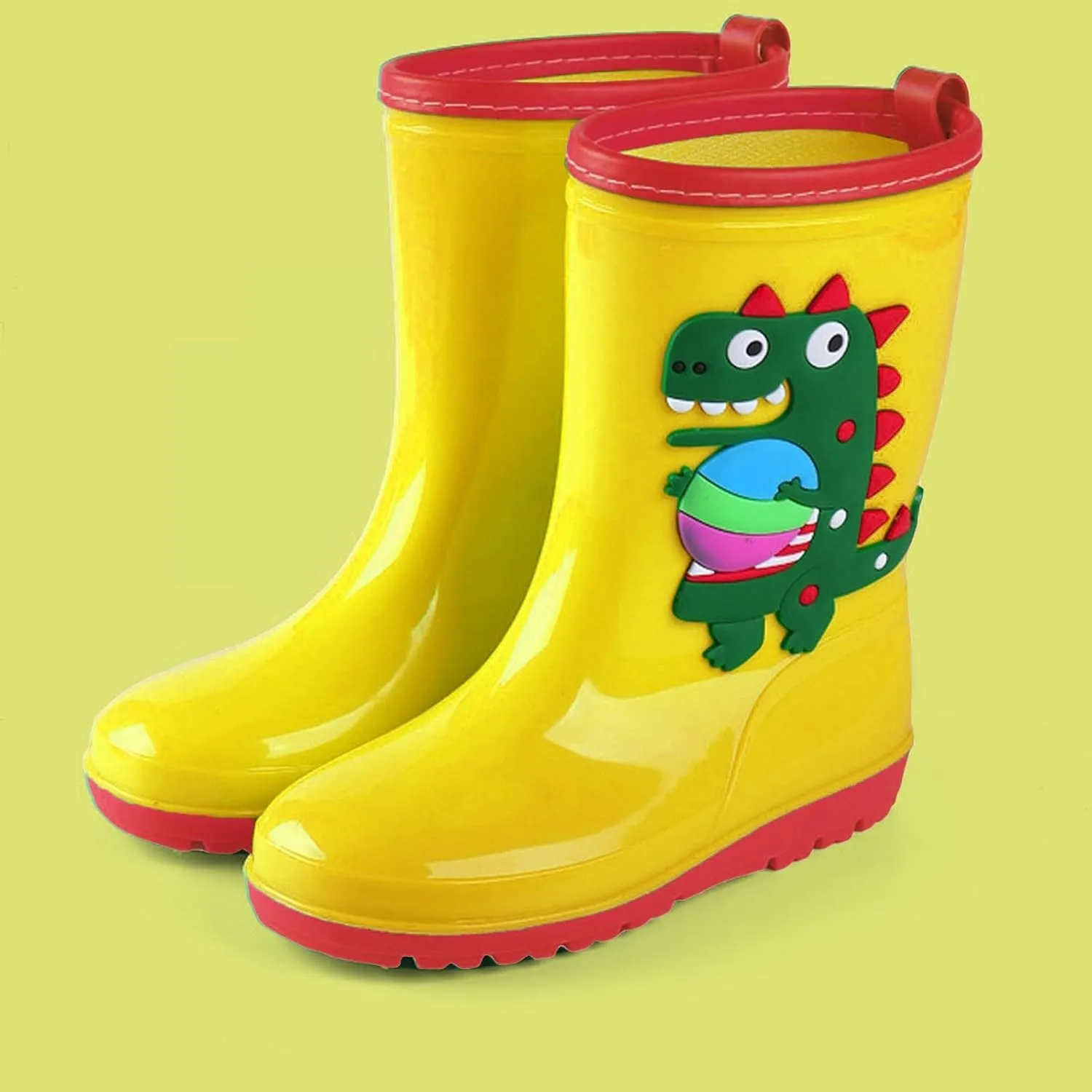 Baby Waterproof Rain Boots, Toddler Kids Boys Girls Cartoon Rubber Soft Sole Rain Shoes Waterproof Rain Boots