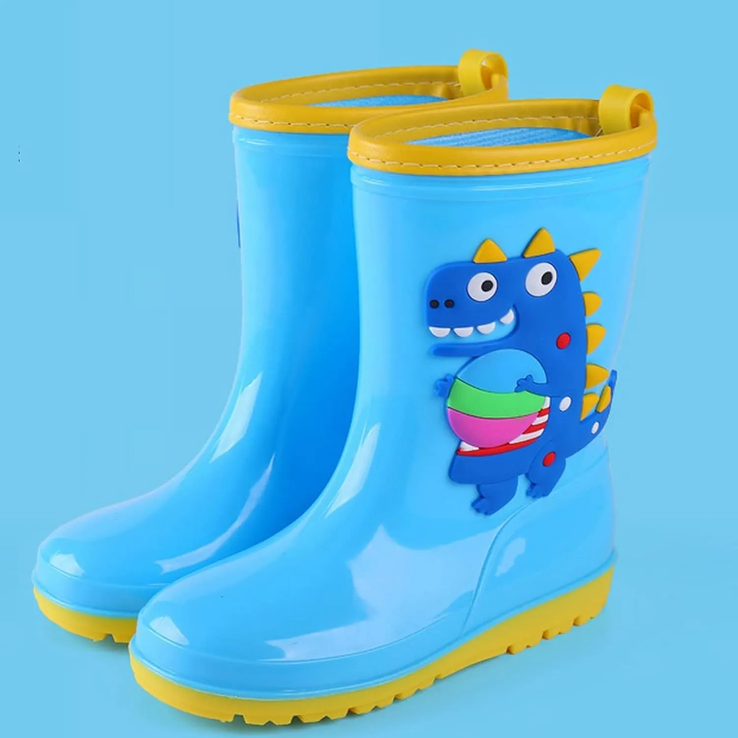 Baby Waterproof Rain Boots, Toddler Kids Boys Girls Cartoon Rubber Soft Sole Rain Shoes Waterproof Rain Boots