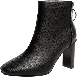 Black Ankle Boots for Women Ladies Boots Wide Calf Cowboy Boots Botas Para Mujeres Ankle Boots for Women Low Heel Dressy Dressy Ankle Booties for Women Evening
