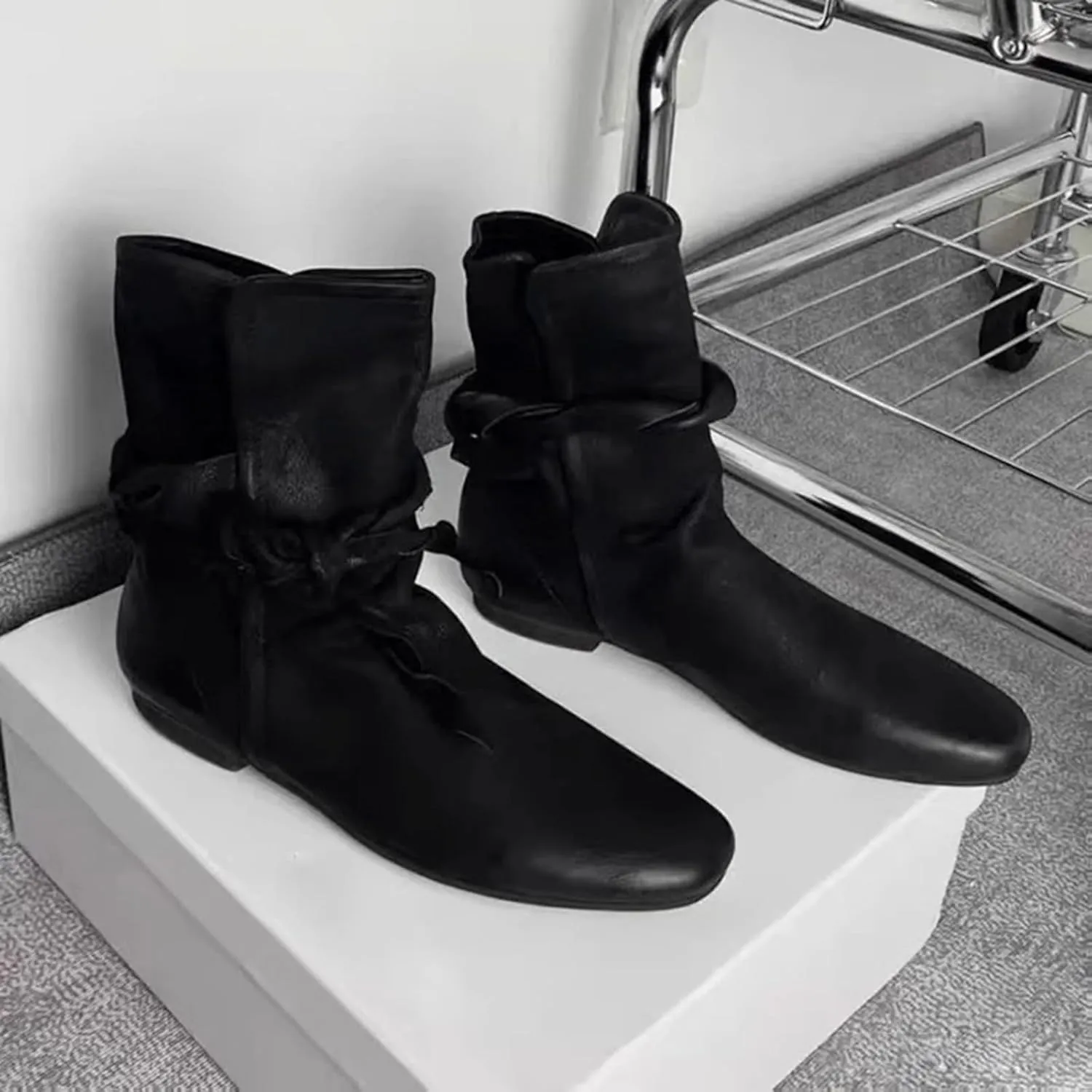 Black Booties Black Work Boots Women Denim Cowboy Boots Chelsea Rain Boots Royal Blue Ankle Boots for Women Sexy High Heel Peep toe Booties Womens Ankle Booties Lace Up