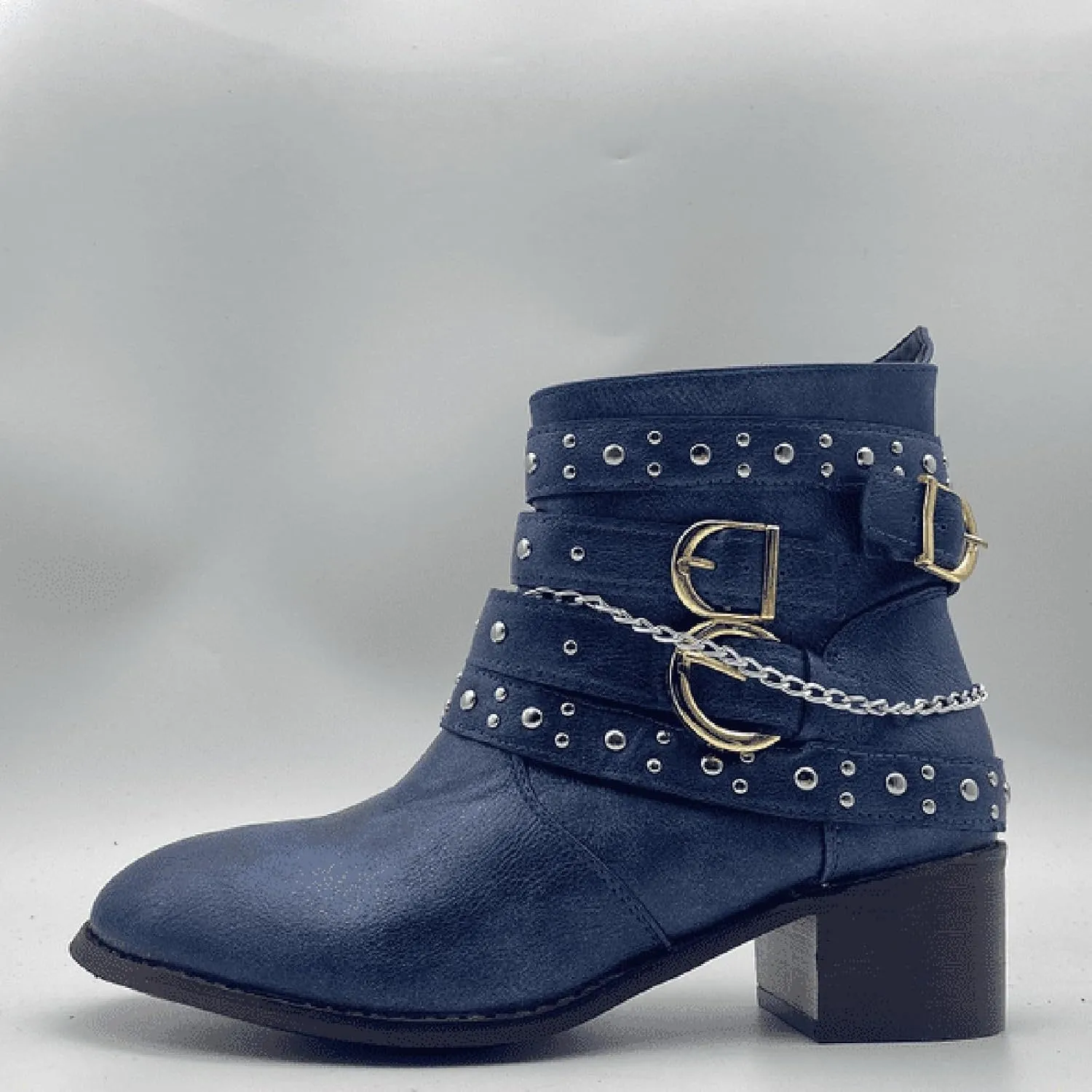 Black Cowboy Boots for Women Ankle Comfortable Booties for Women Ladies Booties Ankle Boots Boot Shoes for Women Round Toe Flat Heel Square Toe Slip On Side Zipper