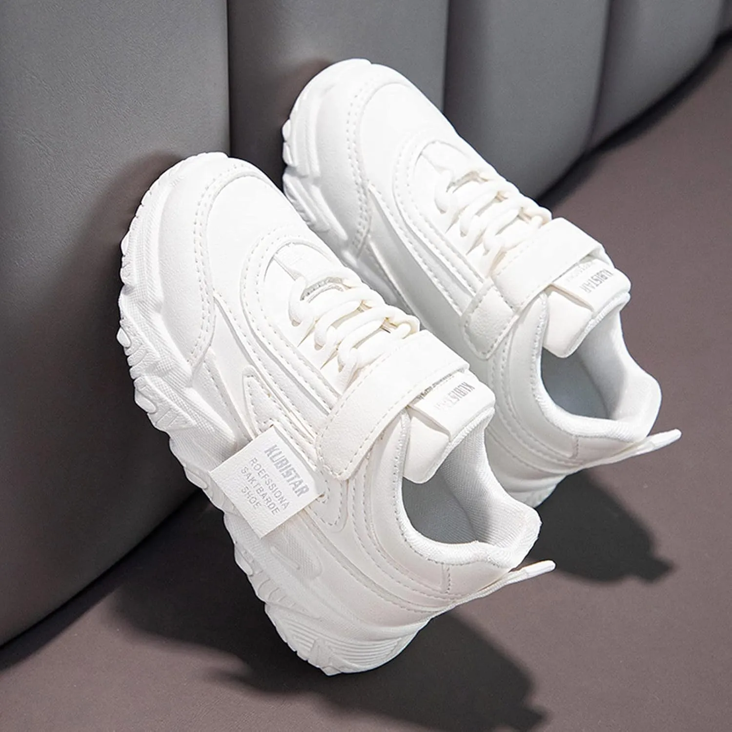 Boys Girls Tennis Running Shoes Lightweight Breathable Flat Sole Thick Sole Athletic Sports Running Shoes Girls