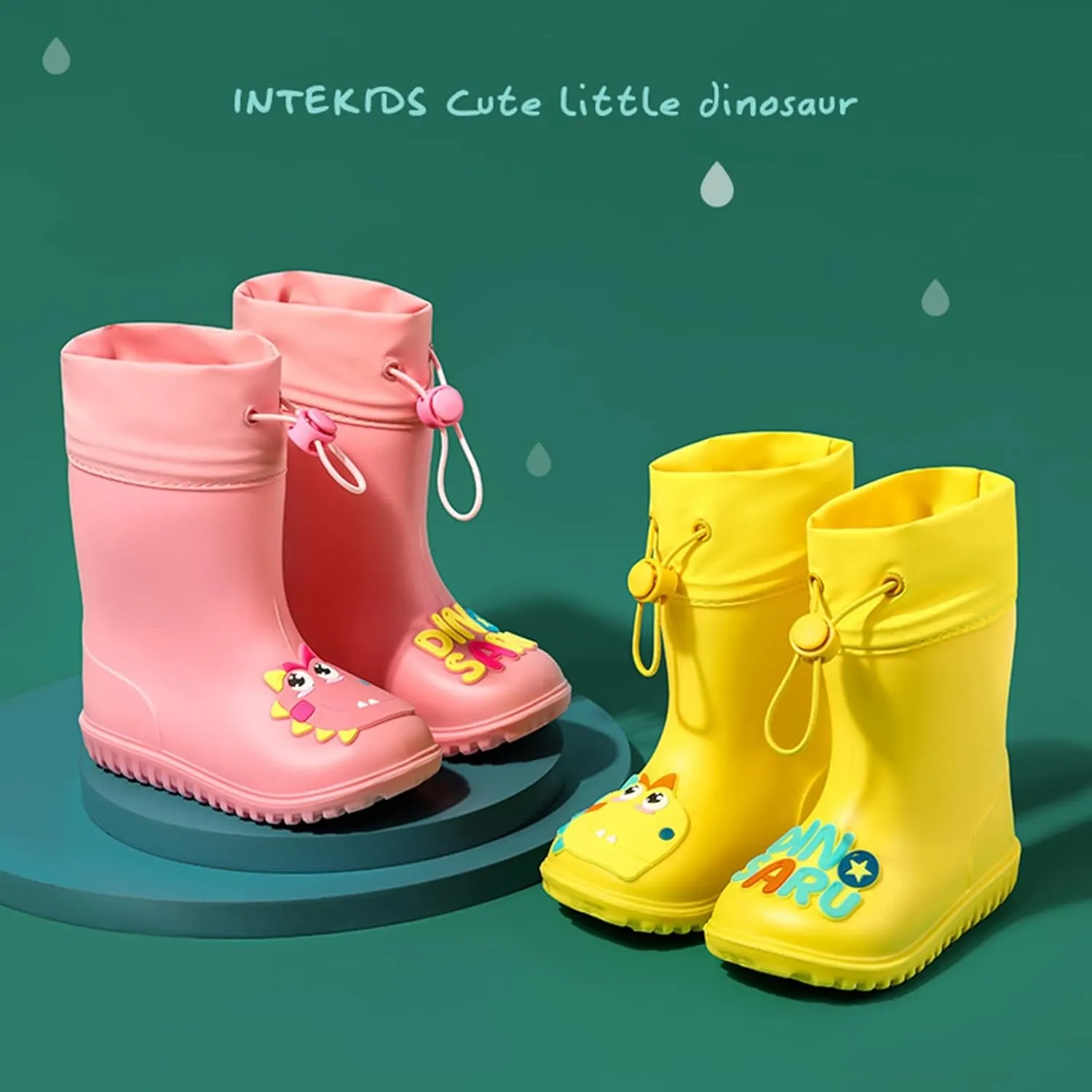 Cartoon Dinosaur Children Rain Boots Non Slip Kids Rainboots Girl Boots Size 11