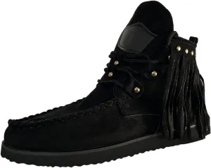 Cathalem Ankle Booties for Women, Closed Toe Low Heel Combat Western Shoes Womens Retro Cowboy Boots Fringed Ankle Boots