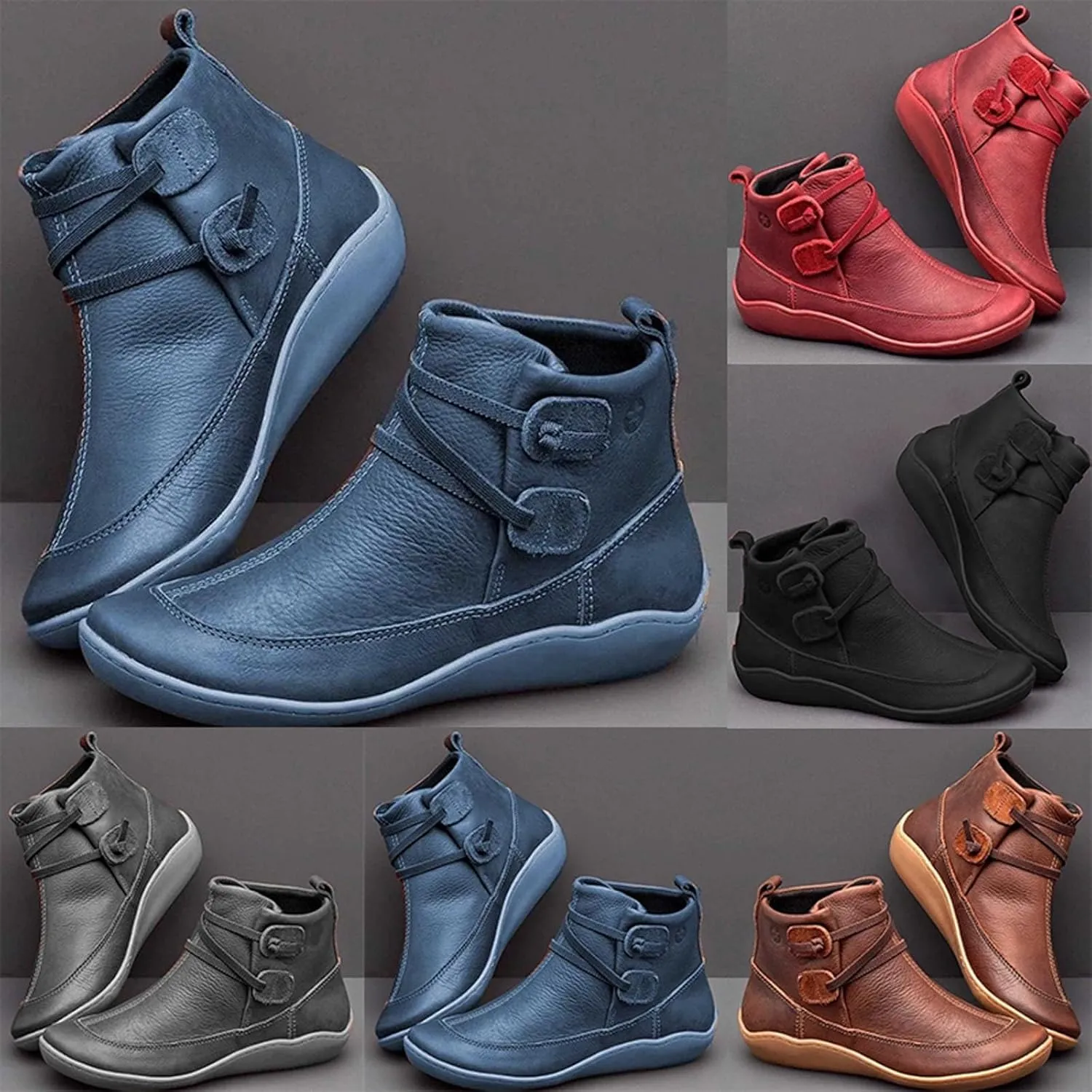 Combat Boots Womens Ankle Ankle Booties for Women Dressy Womens Fashion Boots Fall Work Boot Shoe Laces Men Fashion Round Toe Lug Sole Low Heel Chelsea Fashion