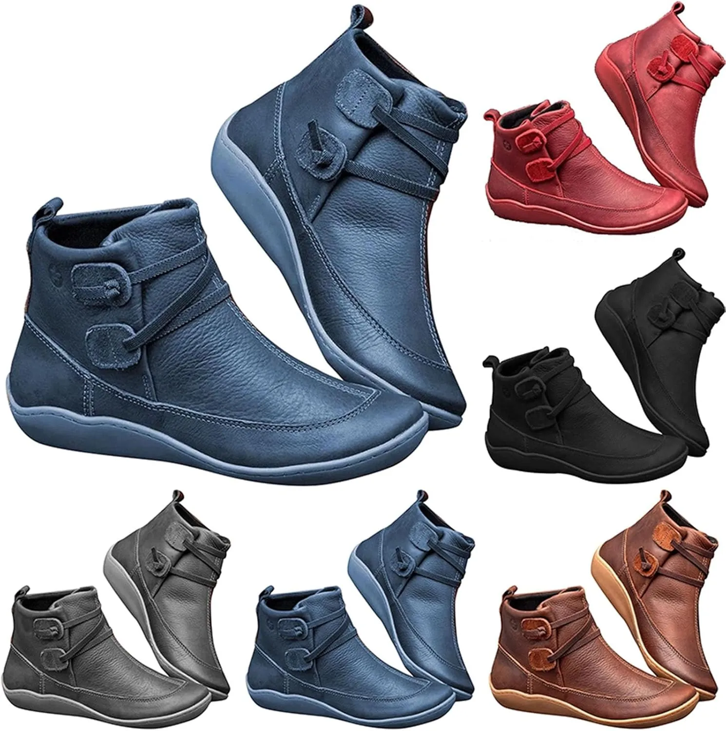 Combat Boots Womens Ankle Ankle Booties for Women Dressy Womens Fashion Boots Fall Work Boot Shoe Laces Men Fashion Round Toe Lug Sole Low Heel Chelsea Fashion