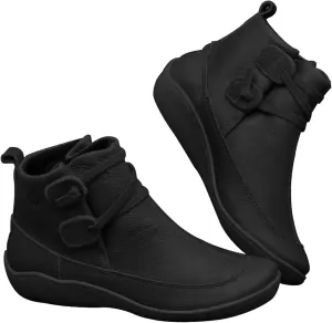 Combat Boots Womens Ankle Flat Booties for Women 2024 Black Boots for Women Flat Boot for Men Casual Round Head Low Heel Comfortable Pointed Toe
