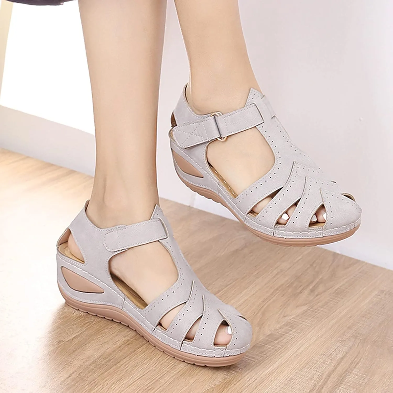 Comfortable Summer Shoes Beach Fashion Wedges Toe Breathable Sandals Women's Women High Sandals