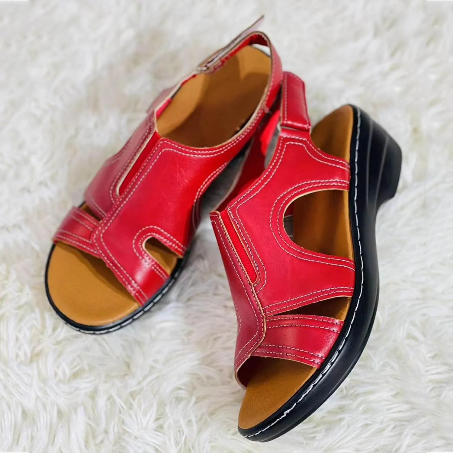 cooki Sandals for Women Dressy Summer Orthopedic Slides Flat Sandals Plantar Fasciitis Shoe Arch Support Platform Sandals