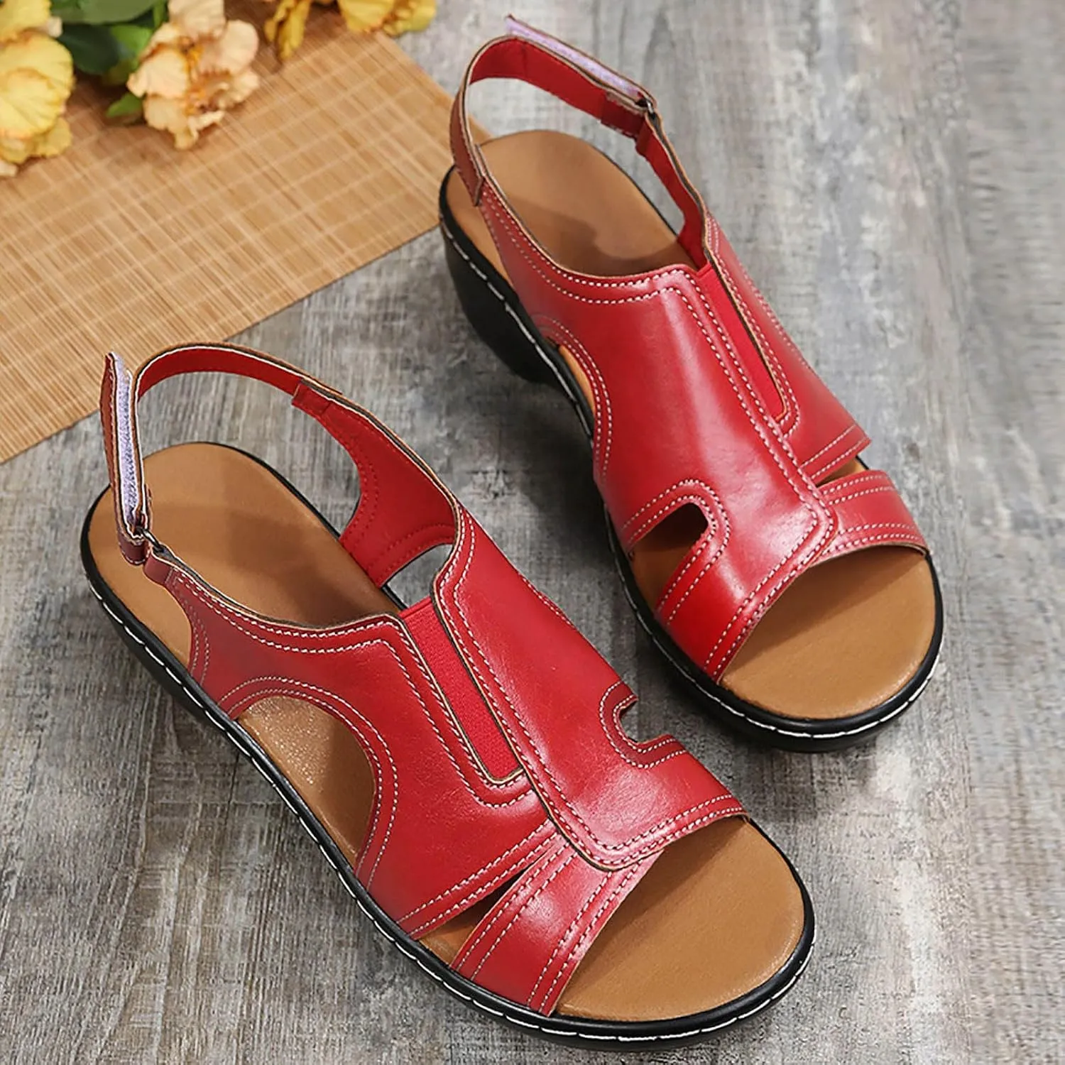 cooki Sandals for Women Dressy Summer Orthopedic Slides Flat Sandals Plantar Fasciitis Shoe Arch Support Platform Sandals