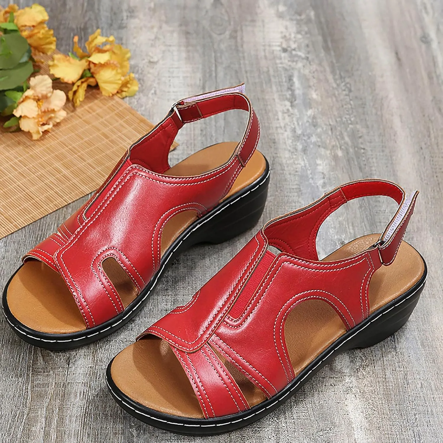 cooki Sandals for Women Dressy Summer Orthopedic Slides Flat Sandals Plantar Fasciitis Shoe Arch Support Platform Sandals