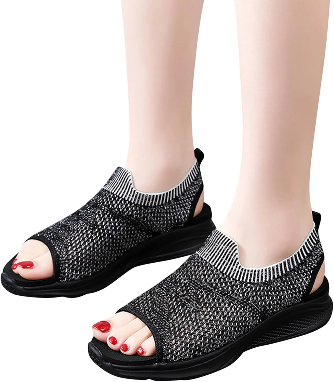 Fashion Mesh Women Breathable Wedges Beach Comfortable Summer Toe Sandals Shoes Sport Women's Sandals