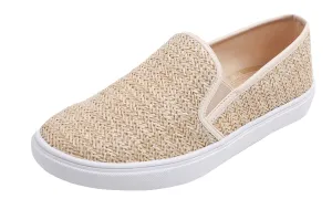Feversole Women's Raffia Beige Slip On Sneaker Casual Flat Loafers Feversole Women's Raffia Beige Slip On Sneaker Casual Flat Loafers