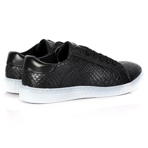 GIRLS CASUAL LACE UP SNEAKERS - BLACK