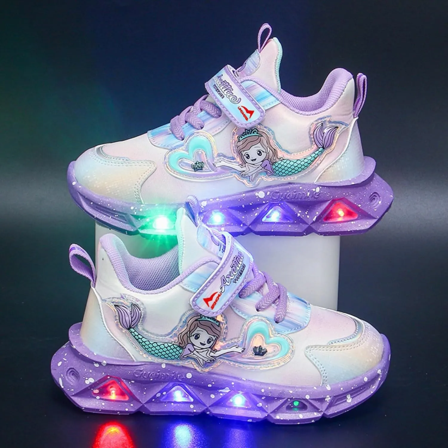 Girls Sneakers Toddler Sneakers Walking Shoes Boys Girls Light Up Tennis Shoes Lightweight Brethable Slip On Sneakers