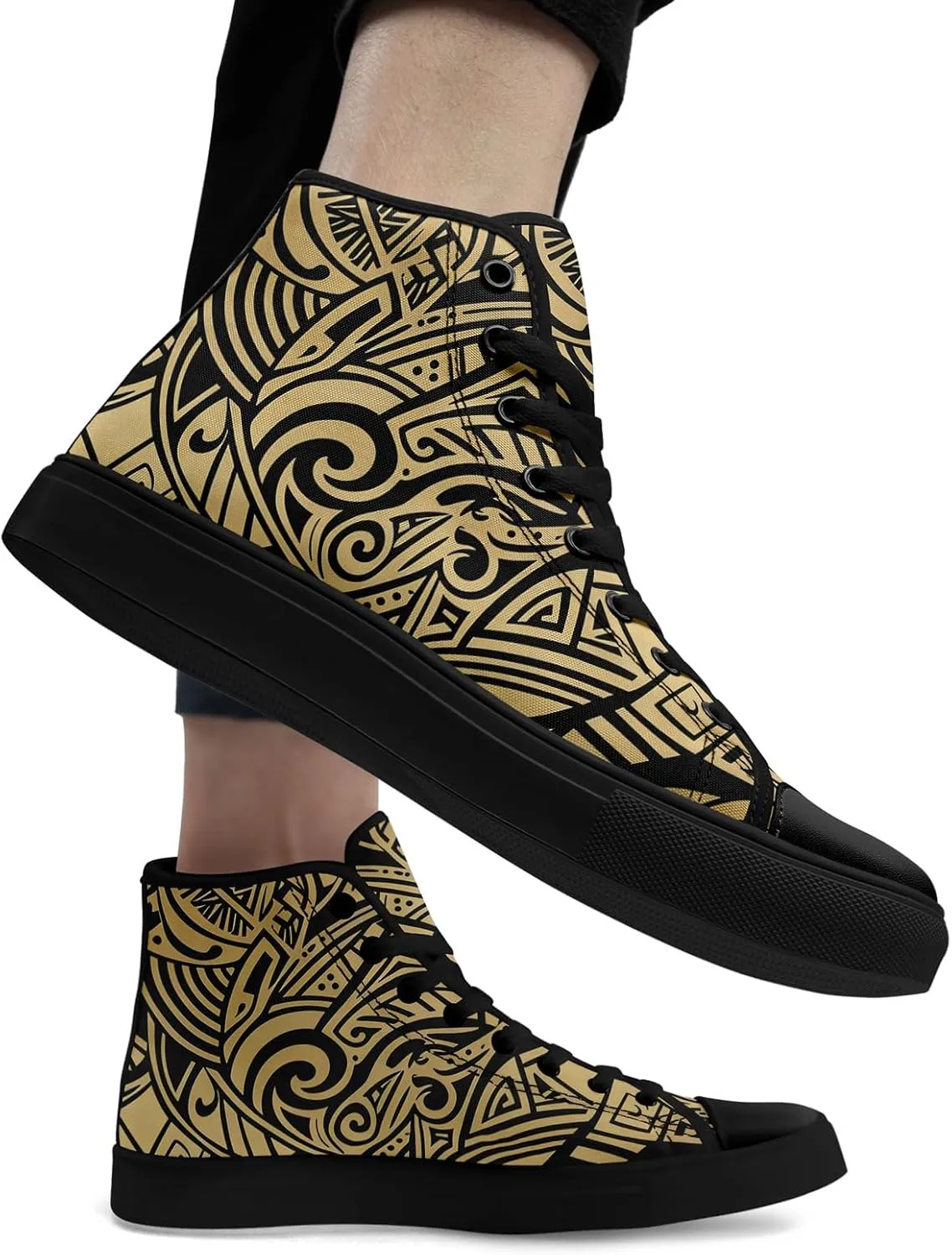 High Top Sneakers for Women Men Canvas Shoes Lightweight Printed Lace Up Fashion Casual Walking Shoes Street Footwear