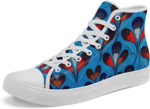 High Top Sneakers for Women Men Canvas Shoes Lightweight Printed Lace Up Fashion Casual Walking Shoes Street Footwear