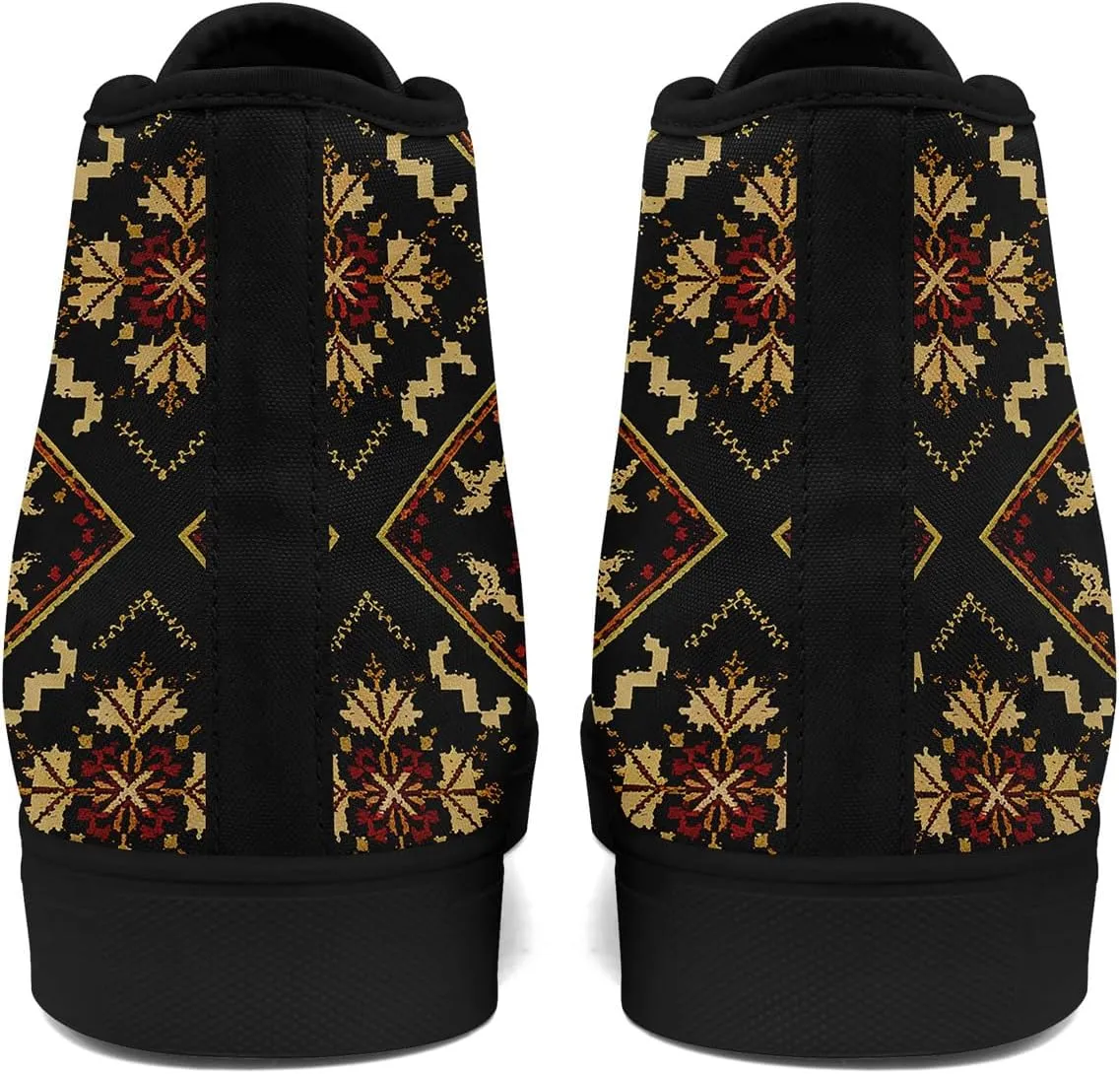 High Top Sneakers for Women Men Canvas Shoes Lightweight Printed Lace Up Fashion Casual Walking Shoes Street Footwear