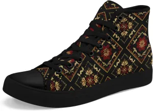 High Top Sneakers for Women Men Canvas Shoes Lightweight Printed Lace Up Fashion Casual Walking Shoes Street Footwear