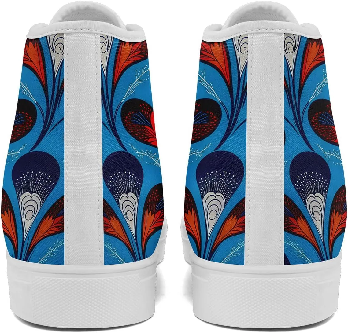 High Top Sneakers for Women Men Canvas Shoes Lightweight Printed Lace Up Fashion Casual Walking Shoes Street Footwear