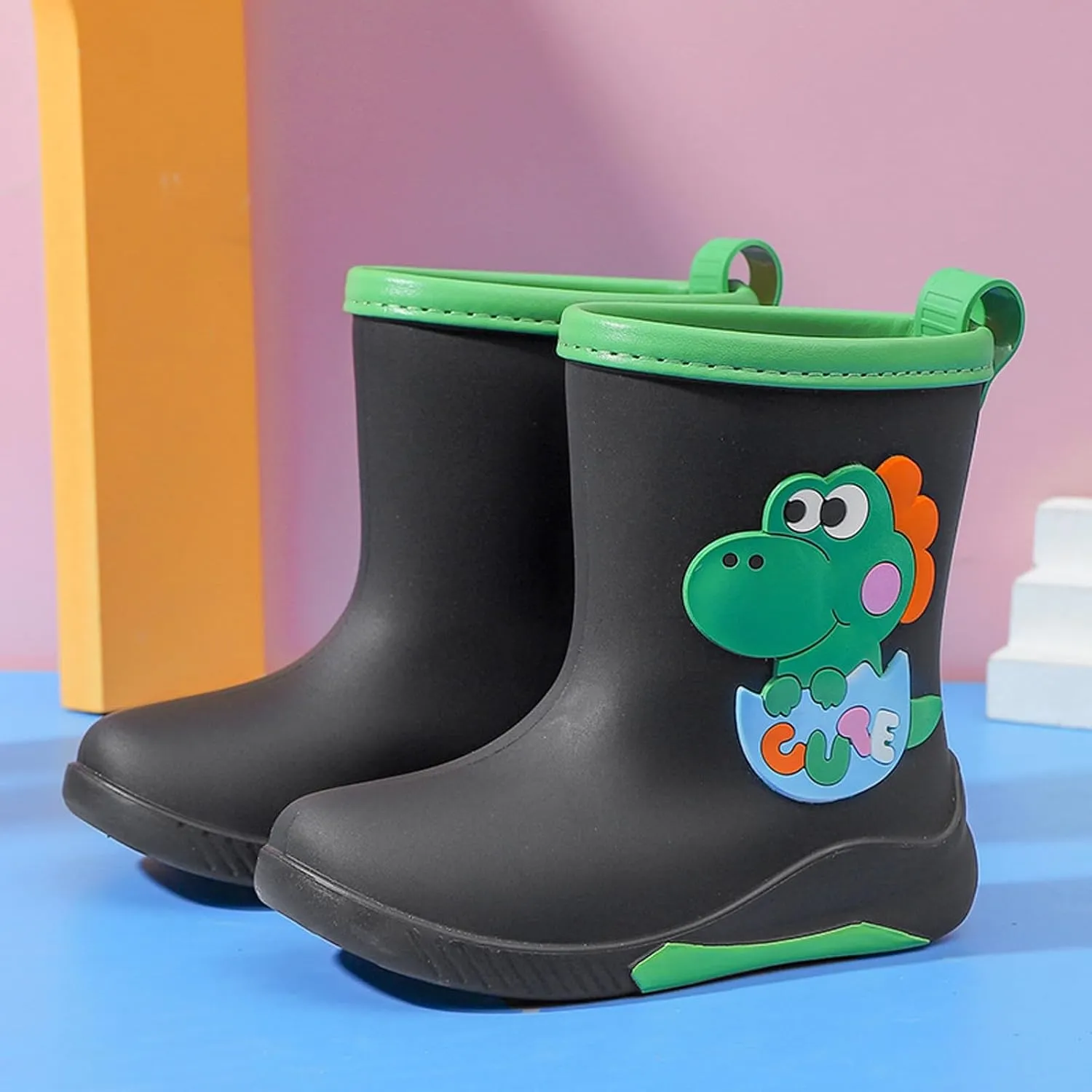 IWIHMIV Babys Rain Boots Children Waterproof Shoes Rain Boots for Kids Girls Dinosaur Rain Boots for Boys Toddler