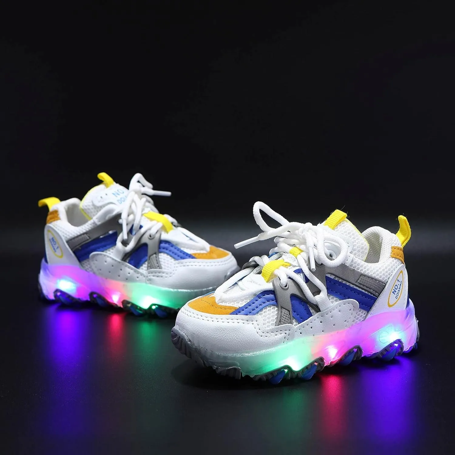IWIHMIV LED Running Shoes Boys Girls Breathable Tennis Running Shoes Athletic Sport Casual Walking Shoes