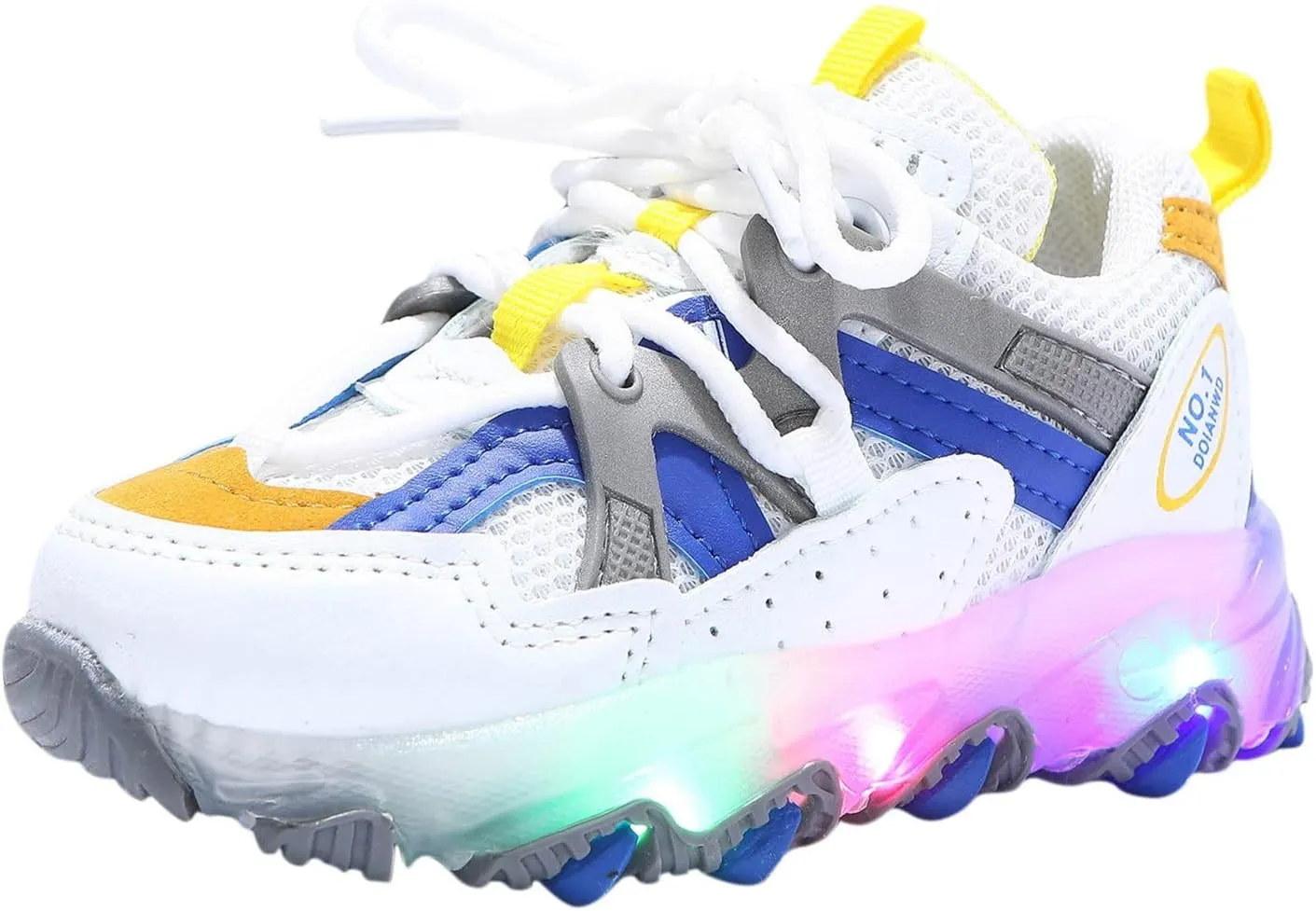IWIHMIV LED Running Shoes Boys Girls Breathable Tennis Running Shoes Athletic Sport Casual Walking Shoes