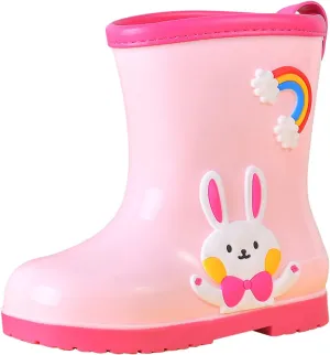 IWIHMIV Lightwight Waterproof Rain Boots Rubber Children Water Shoes Dinosaur Rain Boots for Boys