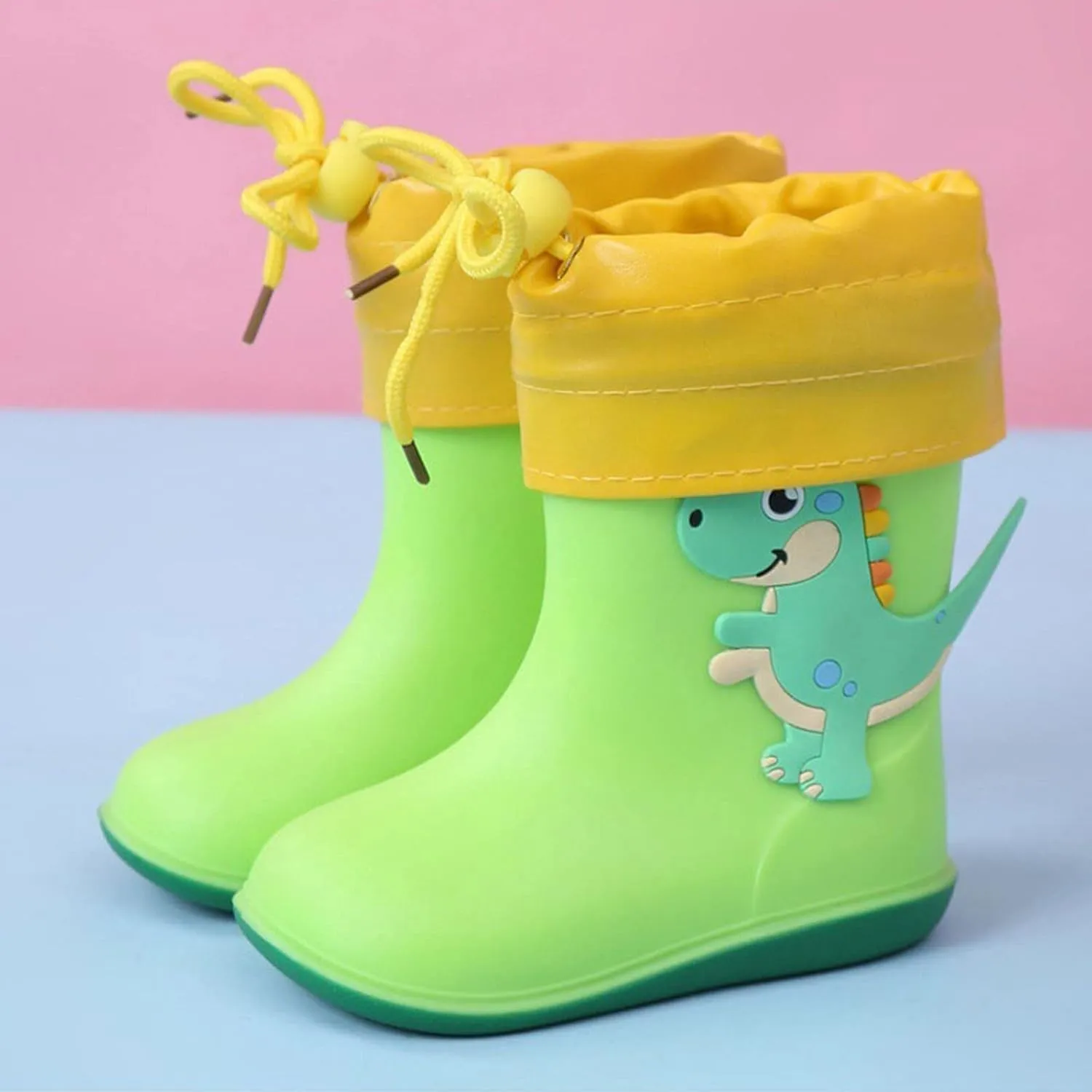 IWIHMIV Toddler Dinosaur Rain Boots Lightweight Waterproof Rainboots Outdoor Boys And Girls Water Shoes Non-Slip Rain Boots