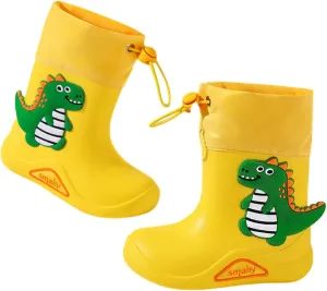 IWIHMIV Toddler Dinosaur Rain Boots Lightweight Waterproof Rainboots Outdoor Boys And Girls Water Shoes Non-Slip Rain Boots