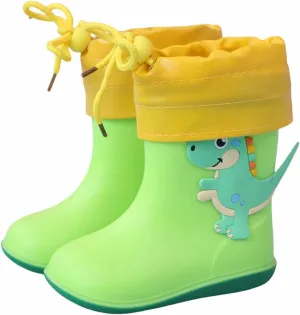 IWIHMIV Toddler Dinosaur Rain Boots Lightweight Waterproof Rainboots Outdoor Boys And Girls Water Shoes Non-Slip Rain Boots