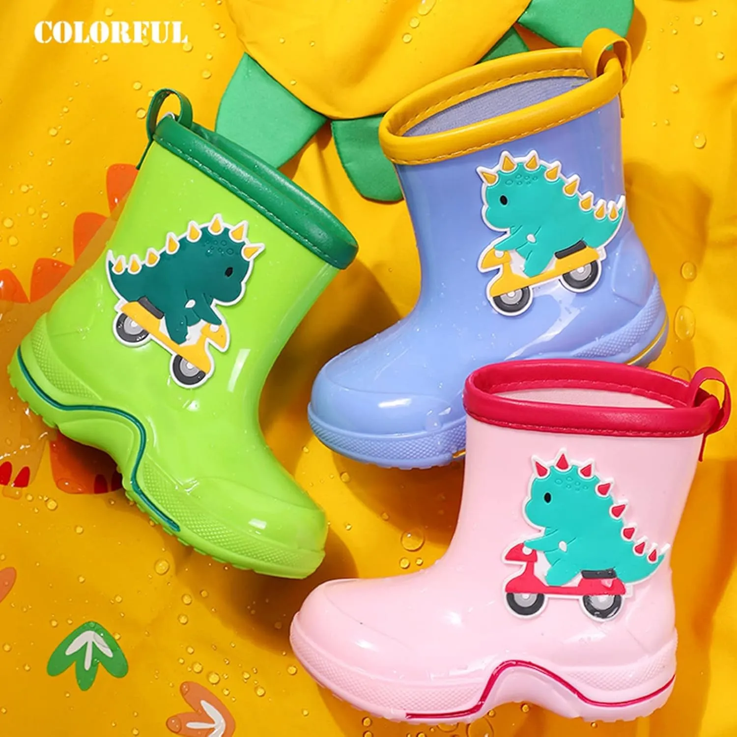 Kids Baby Cartoon Shoes Reto Classic Children Rainboots PVC Rubber Children Water Little Girls Insulated Rubber