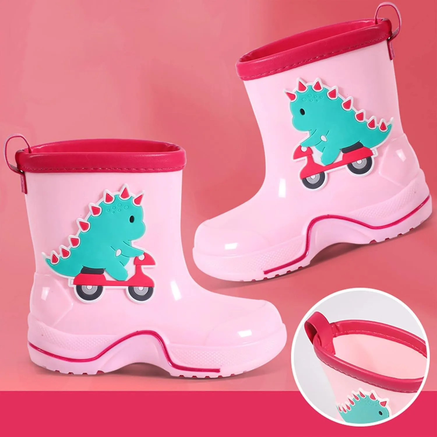 Kids Baby Cartoon Shoes Reto Classic Children Rainboots PVC Rubber Children Water Little Girls Insulated Rubber