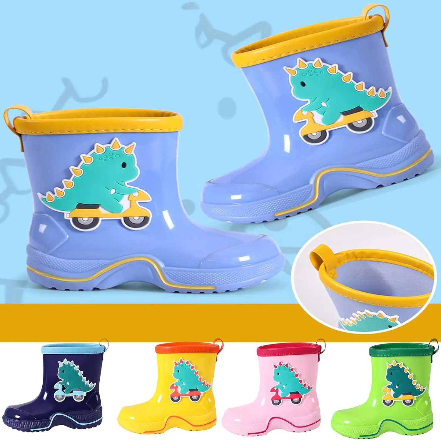 Kids Baby Cartoon Shoes Reto Classic Children Rainboots PVC Rubber Children Water Little Girls Insulated Rubber