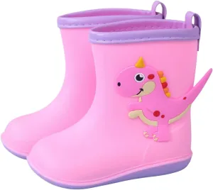 Kids Dinosaur Rain Boots for Boys Girls Cute Mud Boots Waterproof Toddler Lightweight Soft Easy On Rainboots Baby Girl