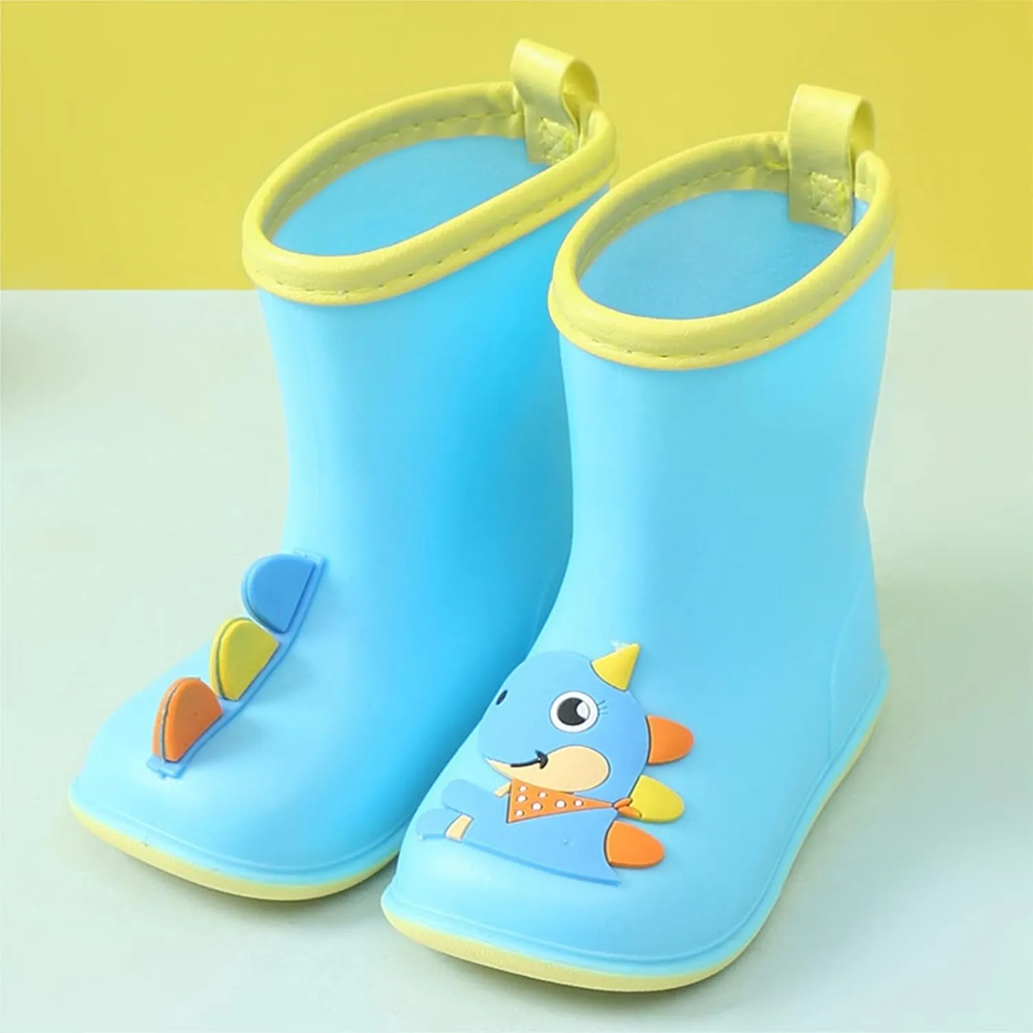 Kids Dinosaur Rain Boots for Boys Girls Mud Boots Waterproof Toddler Lightweight Rain Boots with Easy-On Toddler Shoes
