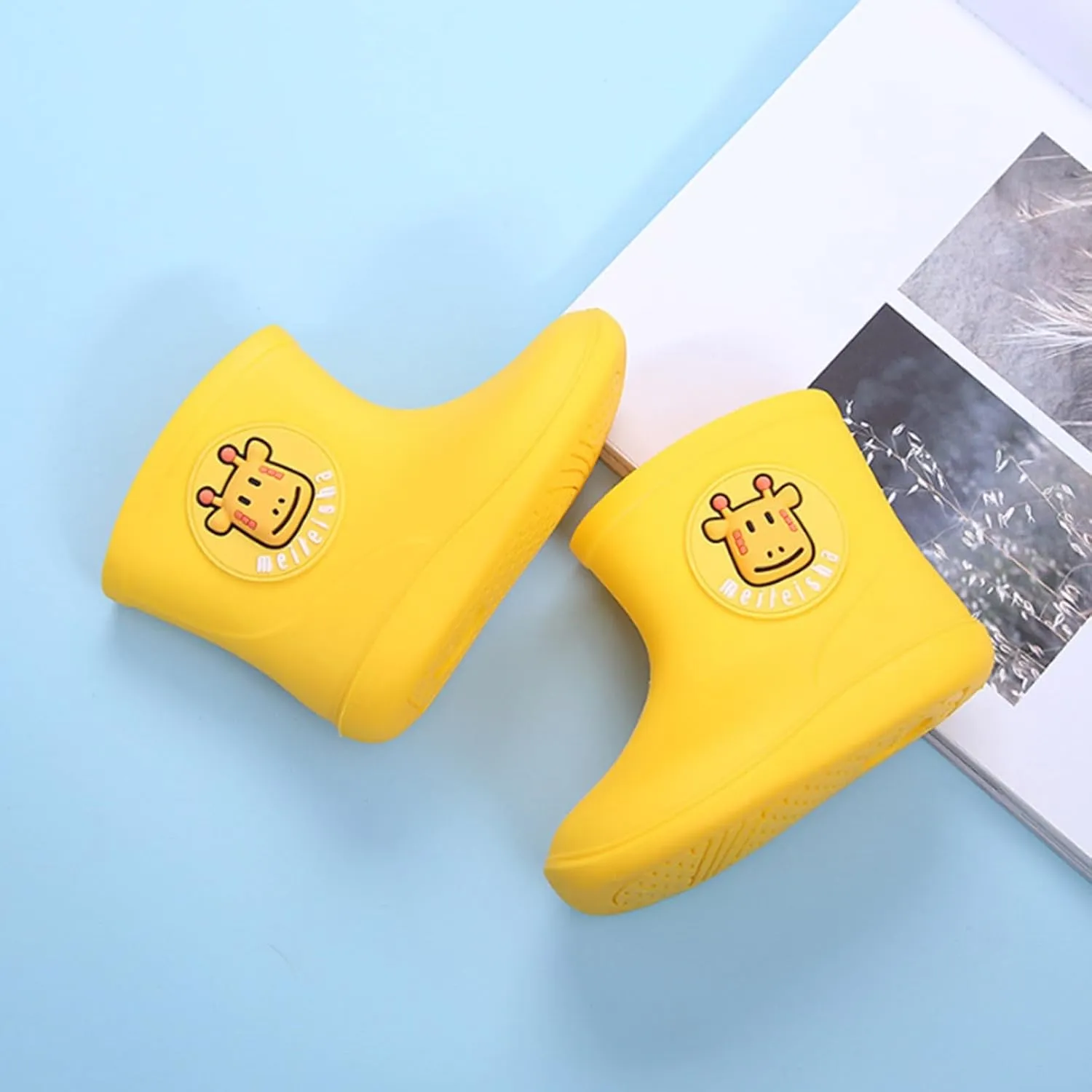 Kids Rain Boots Boys Girls Waterproof Ankle Boots Easy-on Outdoor Rain Boot Unisex-Child Slip On Mud Boots