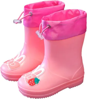 Kids Rain Boots for Girls Boys Waterproof Toddler Cute Cartoon Insulated Rubber Boots with Water Shoes for Kids