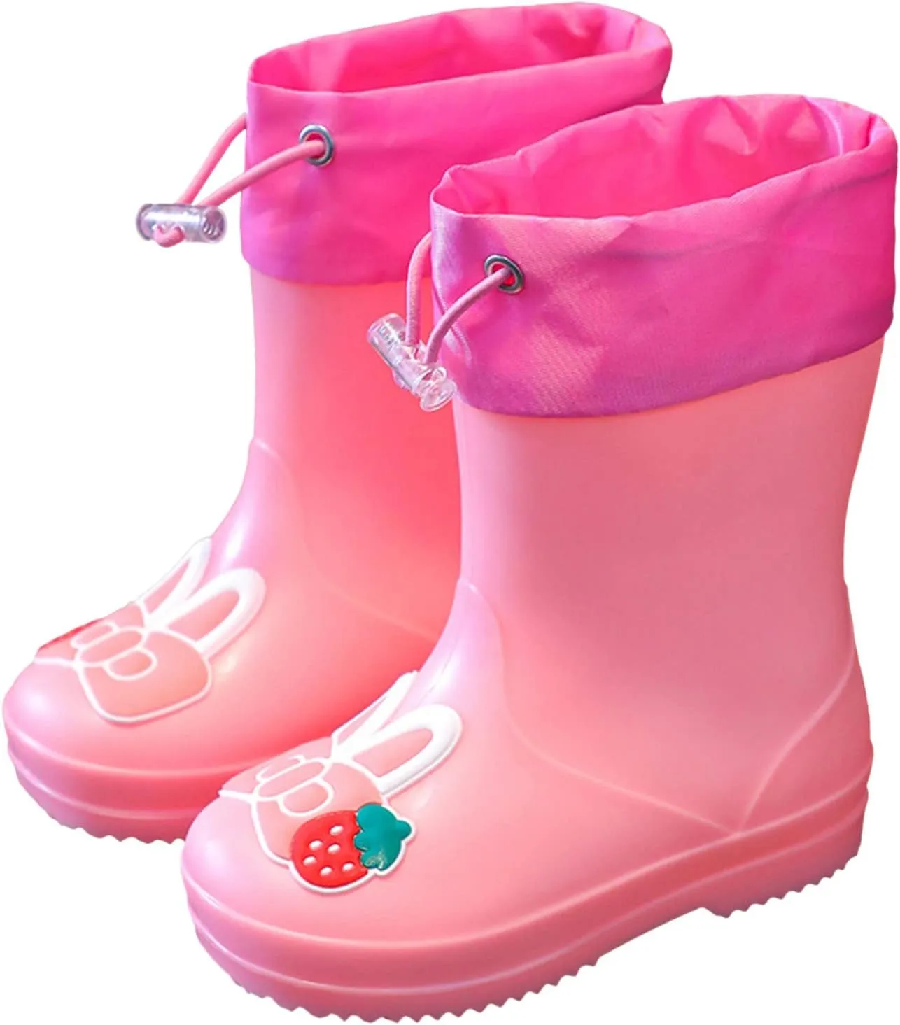 Kids Rain Boots for Girls Boys Waterproof Toddler Cute Cartoon Insulated Rubber Boots with Water Shoes for Kids
