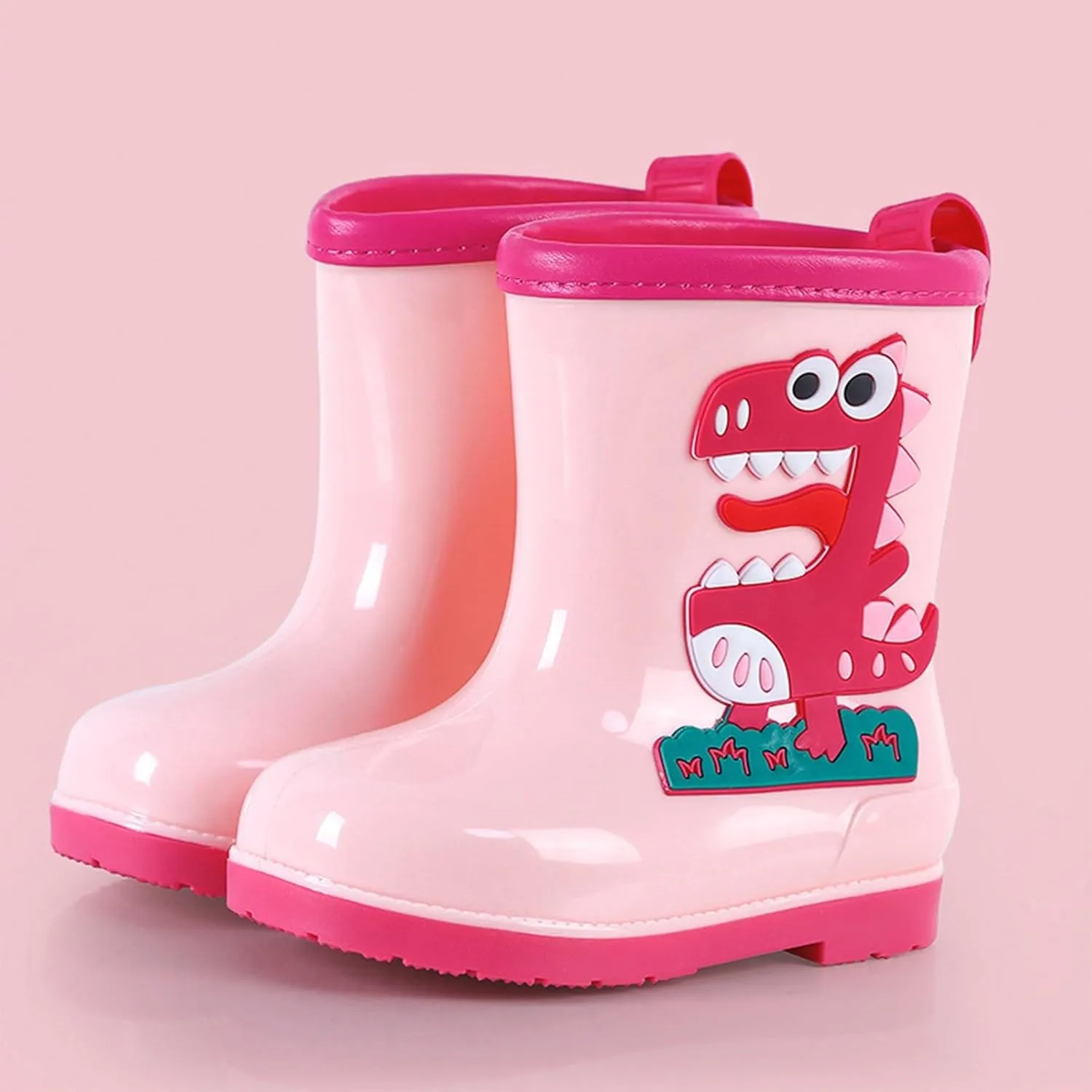 Kids Rain Boots Toddler Cute Animal Dinosaur Printed Waterproo Rubber Non-Slip Rainboots Shoes Rainboots Toddler