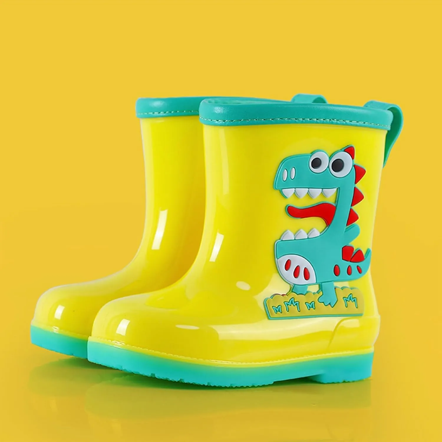 Kids Rain Boots Toddler Cute Animal Dinosaur Printed Waterproo Rubber Non-Slip Rainboots Shoes Rainboots Toddler