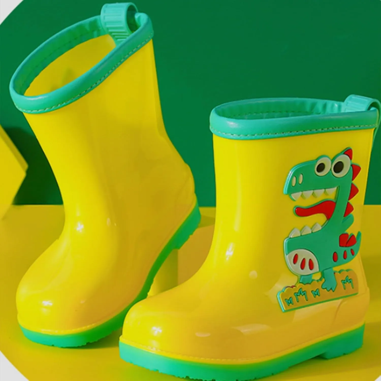 Kids Rain Boots Toddler Cute Animal Dinosaur Printed Waterproo Rubber Non-Slip Rainboots Shoes Rainboots Toddler