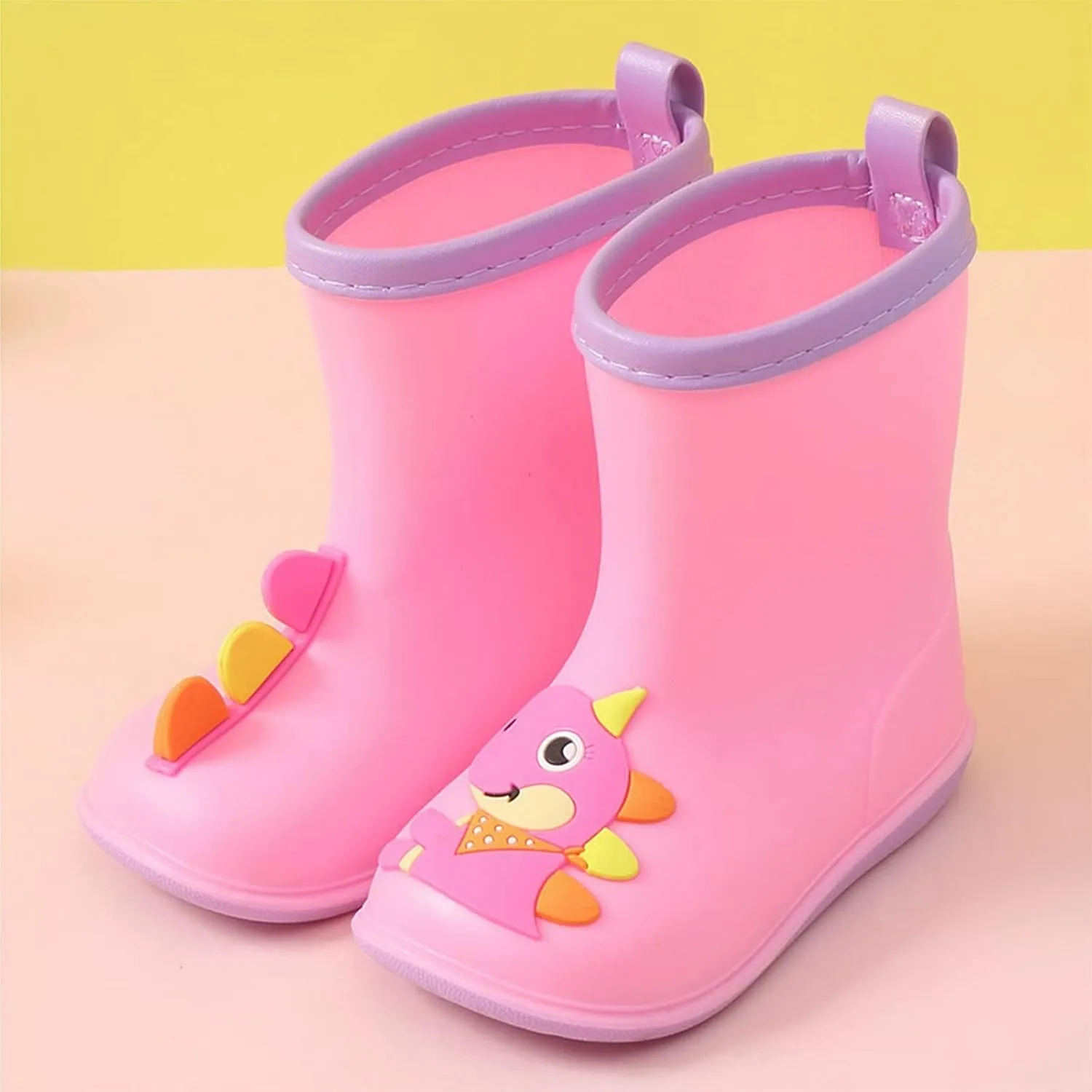 Kids Rain Boots, Toddler Girls Boys Rain Boots Waterproof Water Shoes Non-Slip Mud Boots with Cartoon Pattern