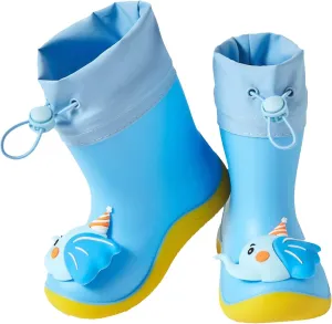 Kids Rain Boots Toddler Rainboots Waterproof Rubber Boys Rain Shoes For Baby Girls With Fun Patterns Kids Mud Boots