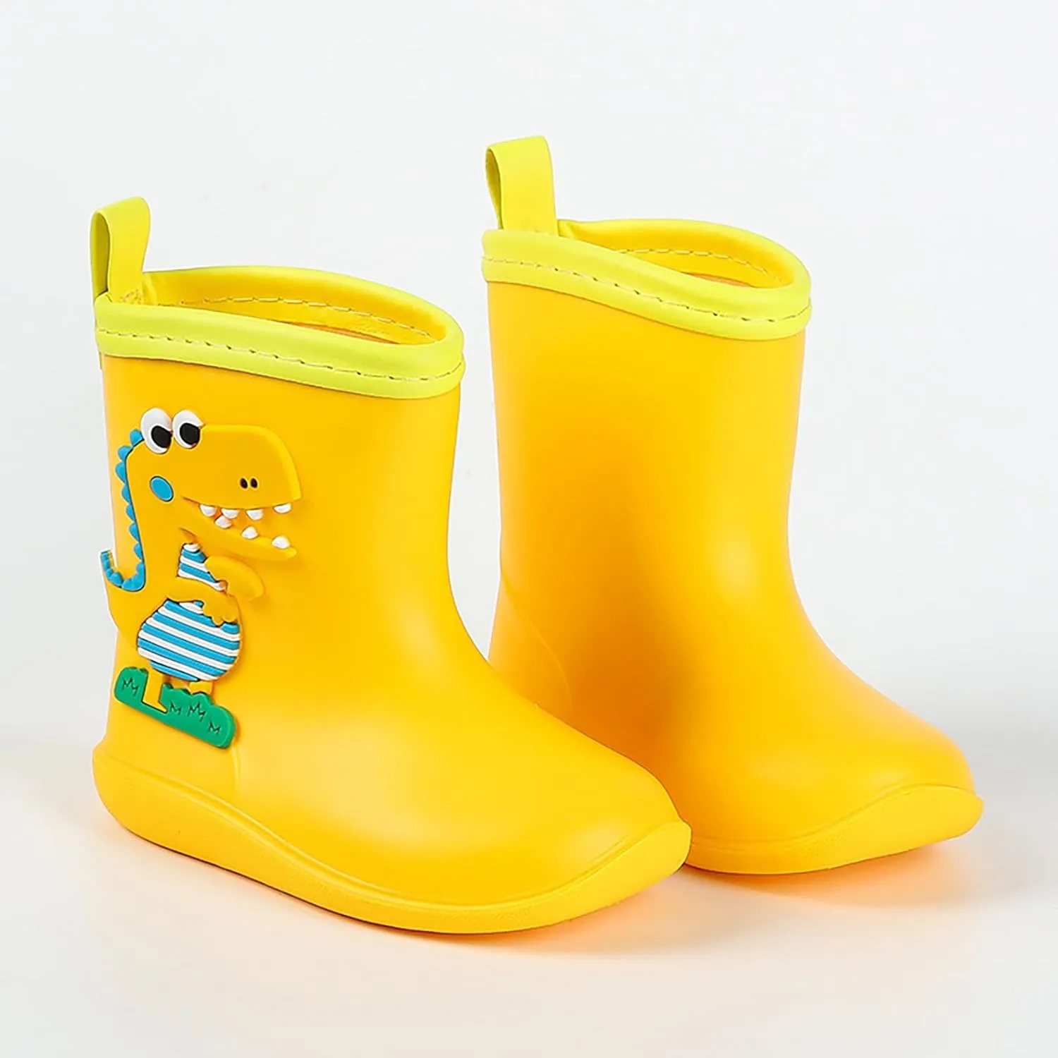 Kids Waterproof PVC Rain Boots Featuring Cute Dinosaur Toddler Girl and Boys Cute Cartoon Non Slip Rainy Shoes