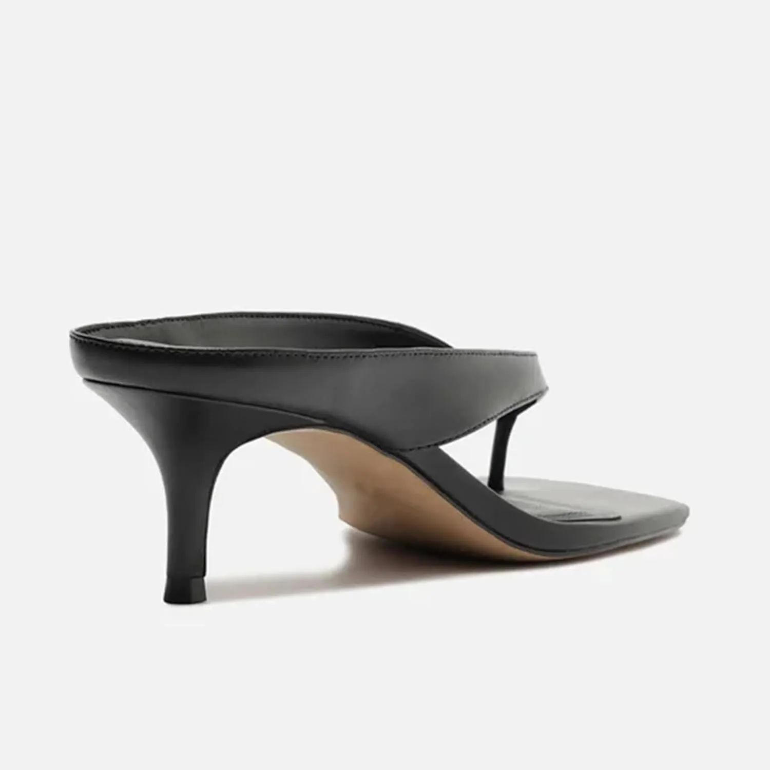 Kitten Heeled Sandals for Women Slip On Square Clip Toe Flip Flips Low Heel Pumps Comfortable Thong Slide Shoes Dressy Slippers